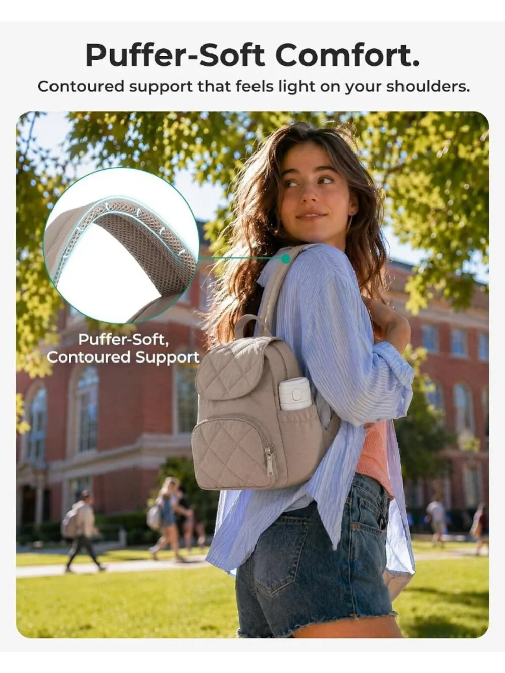 Cute Puffer Mini Backpack Purse for Women - Stylish Daypack, Lightweight